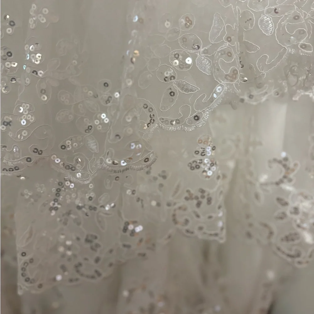 White Lace Sequin Dress - Picture 3 of 4